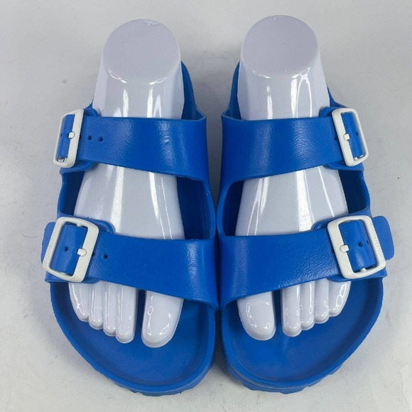 Birkenstock Women's Arizona Essentials EVA Sandals US 10 Blue Rubber Slide Shoes - Picture 4 of 10